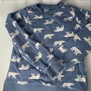 Hanna Andersson Blue Polar Bear Sweatshirt, Size 12, 150cm